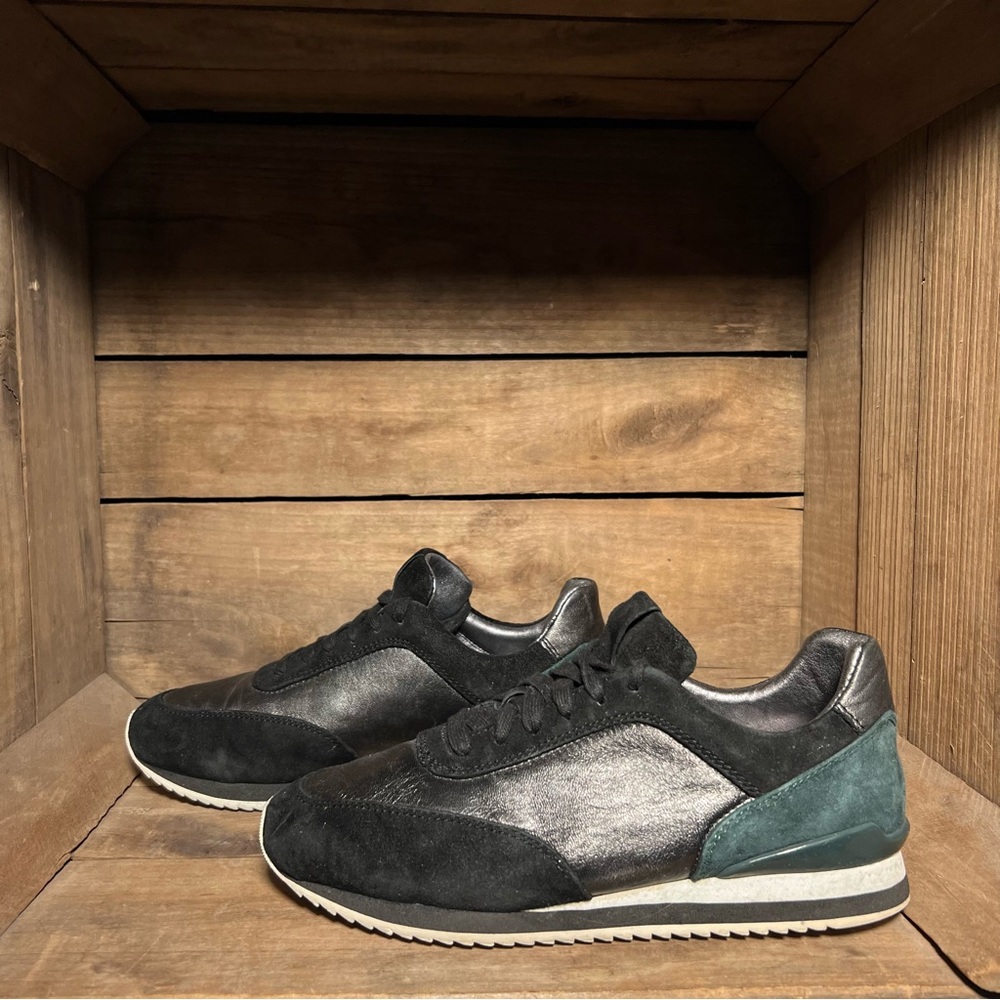 Johnston & Murphy Lace-Up Sneaker Black Brush- Off/ Pewter- 7M